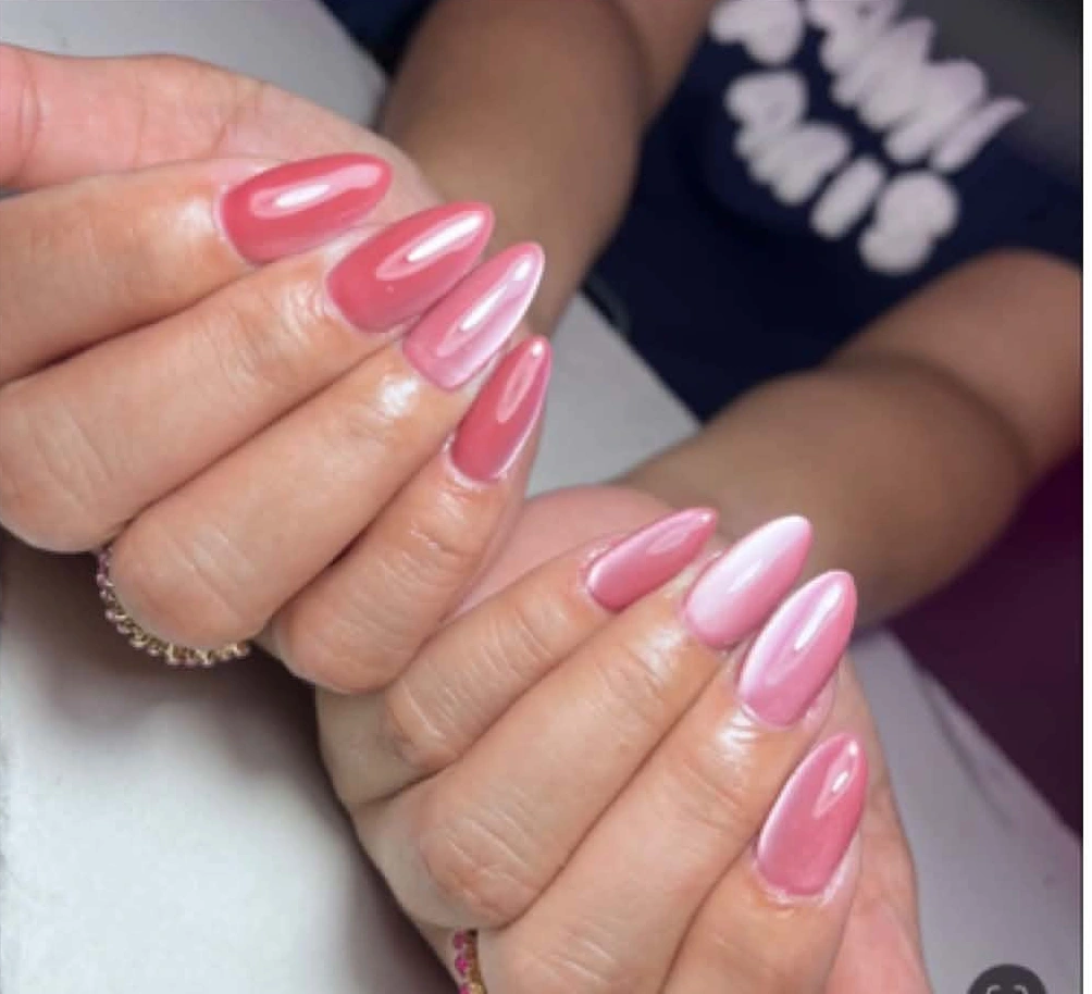 Pink nail art
